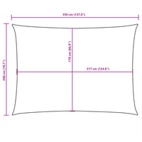 Para-sol vela tecido oxford retangular 2x3,5 m -escuro