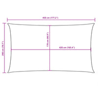 Para-sol vela tecido oxford retangular 2x4,5 m -escuro