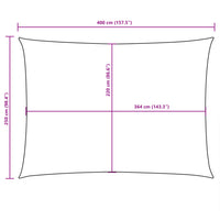 Para-sol vela tecido oxford retangular 2,5x4 m -escuro