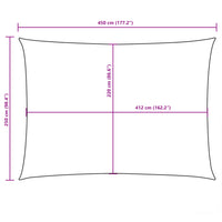 Para-sol vela tecido oxford retangular 2,5x4,5 m -escuro