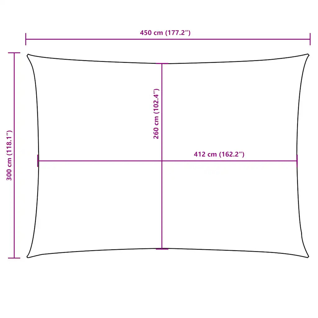 Para-sol vela tecido oxford retangular 3x4,5 m -escuro