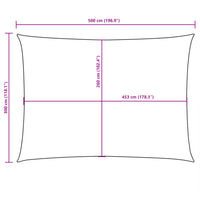 Para-sol vela tecido oxford retangular 3x5 m -escuro