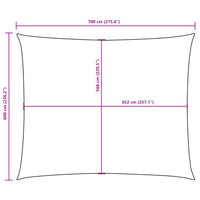 Para-sol estilo vela tecido oxford retangular 6x7m -escuro