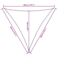 Para-sol vela tecido oxford triangular 3x3x3 m -escuro