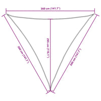 Para-sol vela tecido oxford triangular 3,6x3,6x3,6 m -esc.