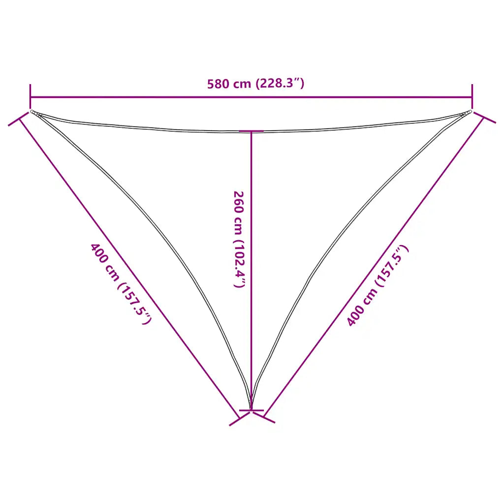 Para-sol vela tecido oxford triangular 4x4x5,8 m -escuro