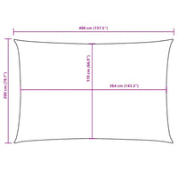 Para-sol estilo vela tecido oxford retangular 2x4 m