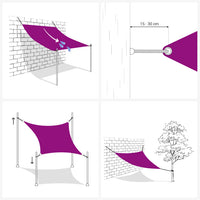 Para-sol estilo vela tecido oxford retangular 2x5 m