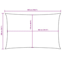 Para-sol estilo vela tecido oxford retangular 2x5 m