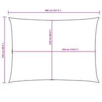 Para-sol estilo vela tecido oxford retangular 2,5x4 m