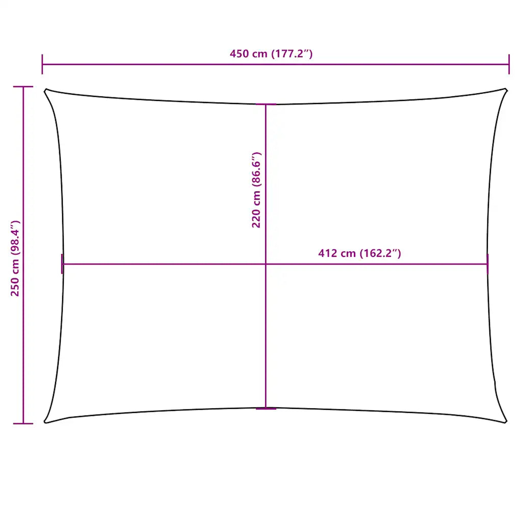 Para-sol estilo vela tecido oxford retangular 2,5x4,5 m