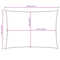 Para-sol estilo vela tecido oxford retangular 2,5x4,5 m