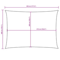 Para-sol estilo vela tecido oxford retangular 3x4,5 m