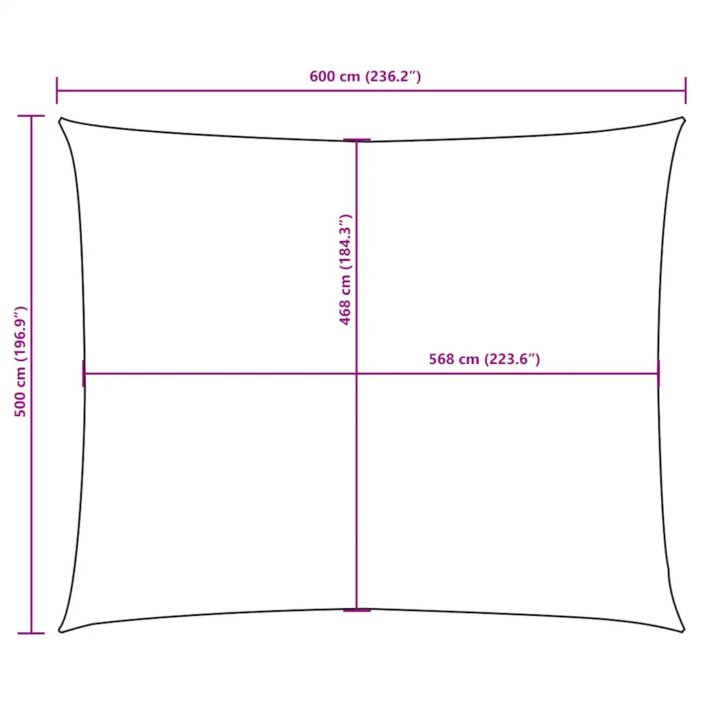 Para-sol estilo vela tecido oxford retangular 5x6 m