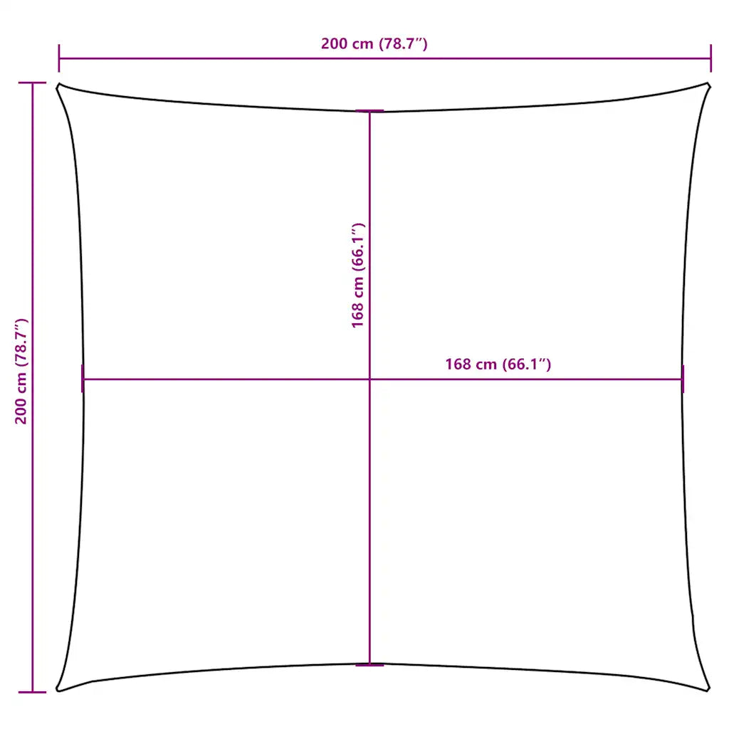 Para-sol estilo vela tecido oxford quadrado 2x2 m
