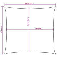 Para-sol estilo vela tecido oxford quadrado 2x2 m