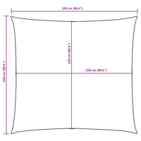 Para-sol estilo vela tecido oxford quadrado 2,5x2,5 m