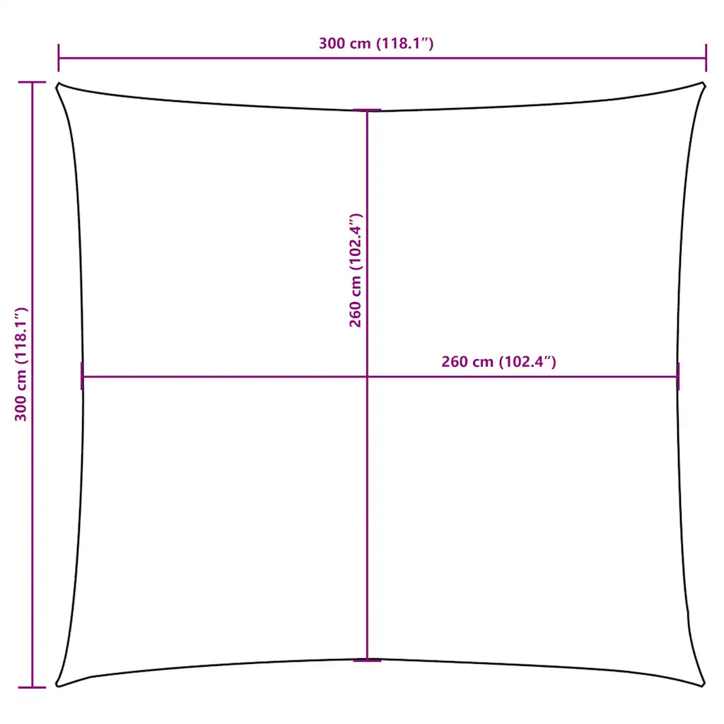 Para-sol estilo vela tecido oxford quadrado 3x3 m
