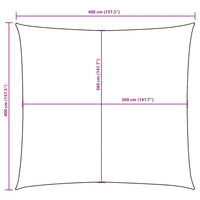 Para-sol estilo vela tecido oxford quadrado 4x4 m