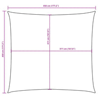 Para-sol estilo vela tecido oxford quadrado 4,5x4,5 m
