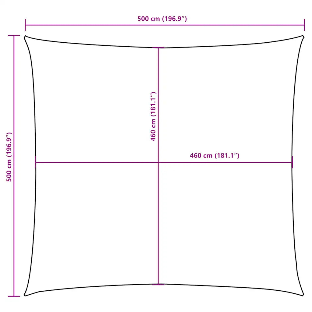 Para-sol estilo vela tecido oxford quadrado 5x5 m