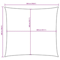 Para-sol estilo vela tecido oxford quadrado 5x5 m
