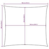 Para-sol estilo vela tecido oxford quadrado 7x7 m