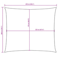 Para-sol estilo vela tecido oxford retangular 2x2,5 m