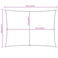 Para-sol estilo vela tecido oxford retangular 2x3,5 m