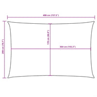 Para-sol estilo vela tecido oxford retangular 2x4 m