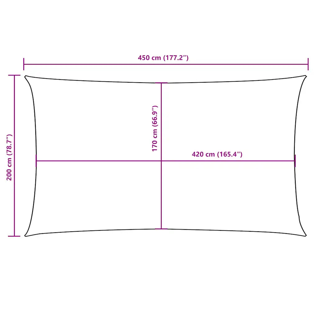 Para-sol estilo vela tecido oxford retangular 2x4,5 m