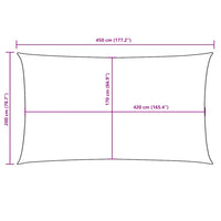 Para-sol estilo vela tecido oxford retangular 2x4,5 m