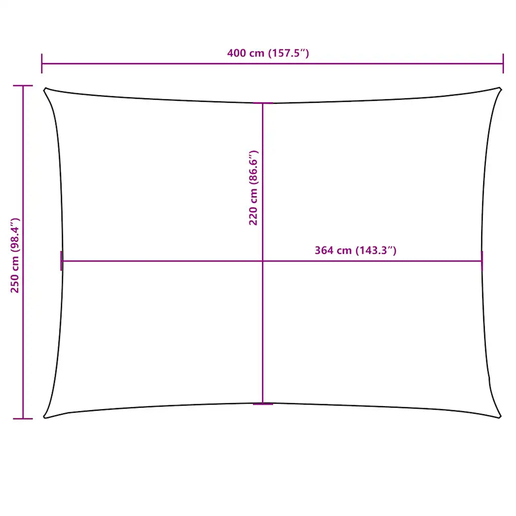 Para-sol estilo vela tecido oxford retangular 2,5x4 m