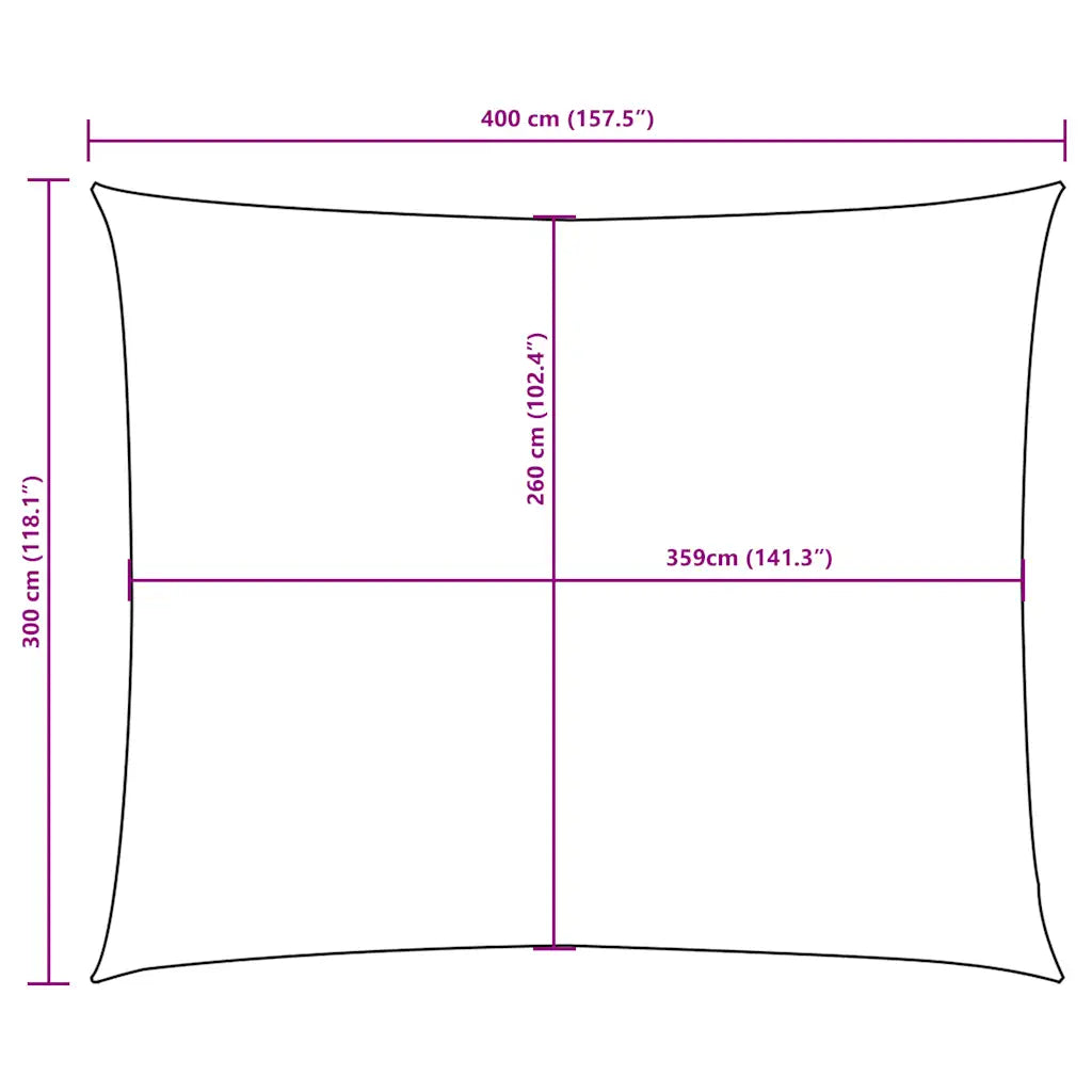 Para-sol estilo vela tecido oxford retangular 3x4 m