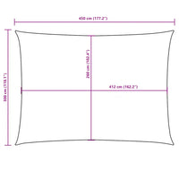 Para-sol estilo vela tecido oxford retangular 3x4,5 m