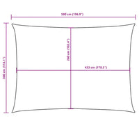 Para-sol estilo vela tecido oxford retangular 3x5 m