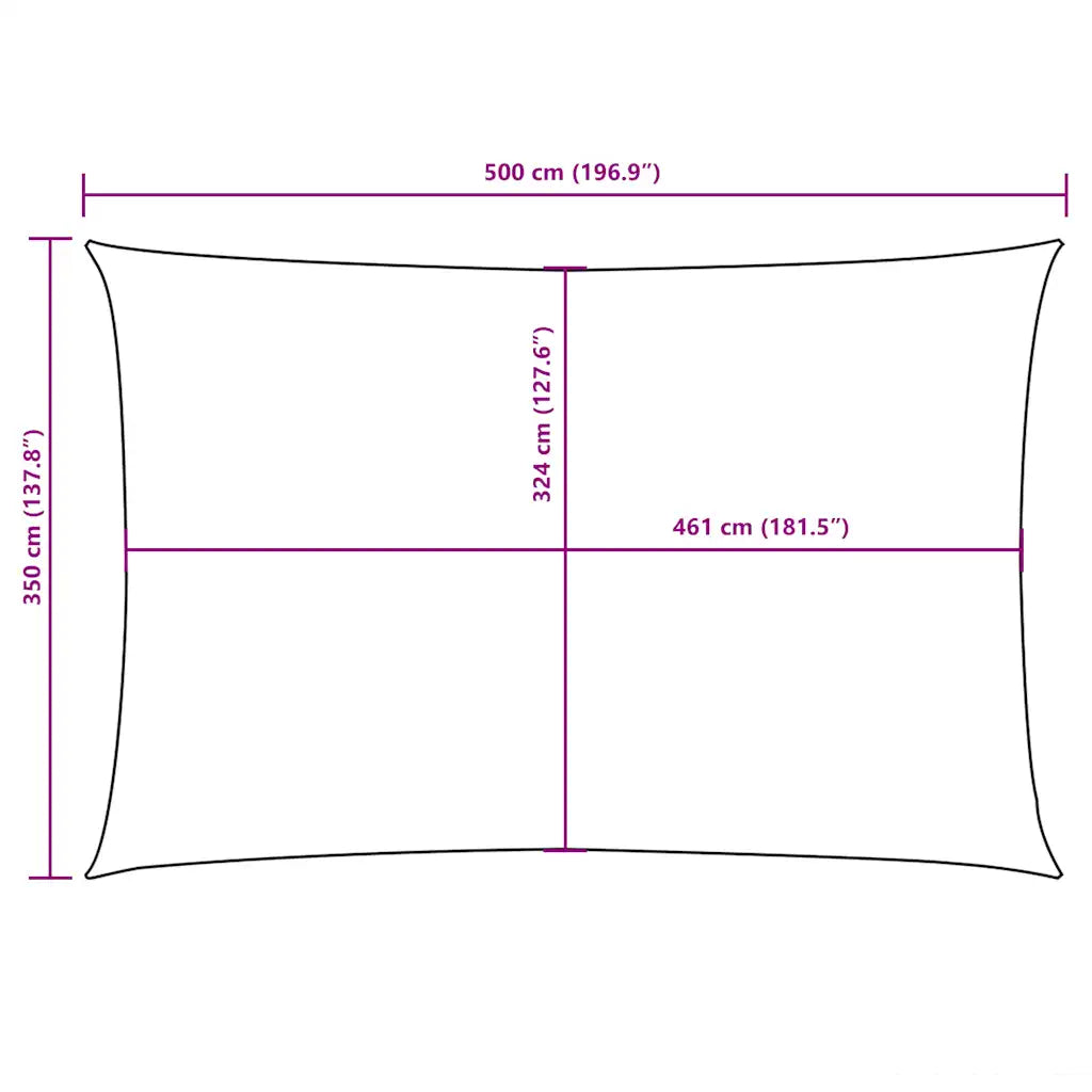 Para-sol estilo vela tecido oxford retangular 3,5x5 m
