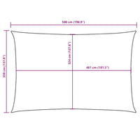 Para-sol estilo vela tecido oxford retangular 3,5x5 m