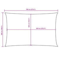 Para-sol estilo vela tecido oxford retangular 5x7 m