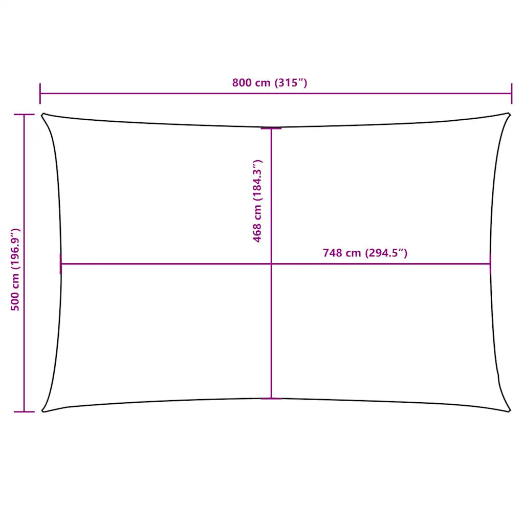 Para-sol estilo vela tecido oxford retangular 5x8 m