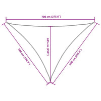 Para-sol estilo vela tecido oxford triangular 5x7x7 m