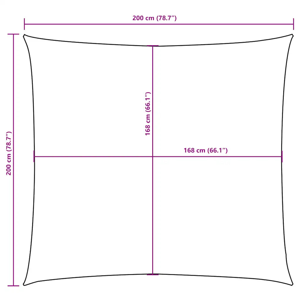 Para-sol estilo vela tecido oxford quadrado 2x2 m