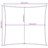 Para-sol estilo vela tecido oxford quadrado 2x2 m