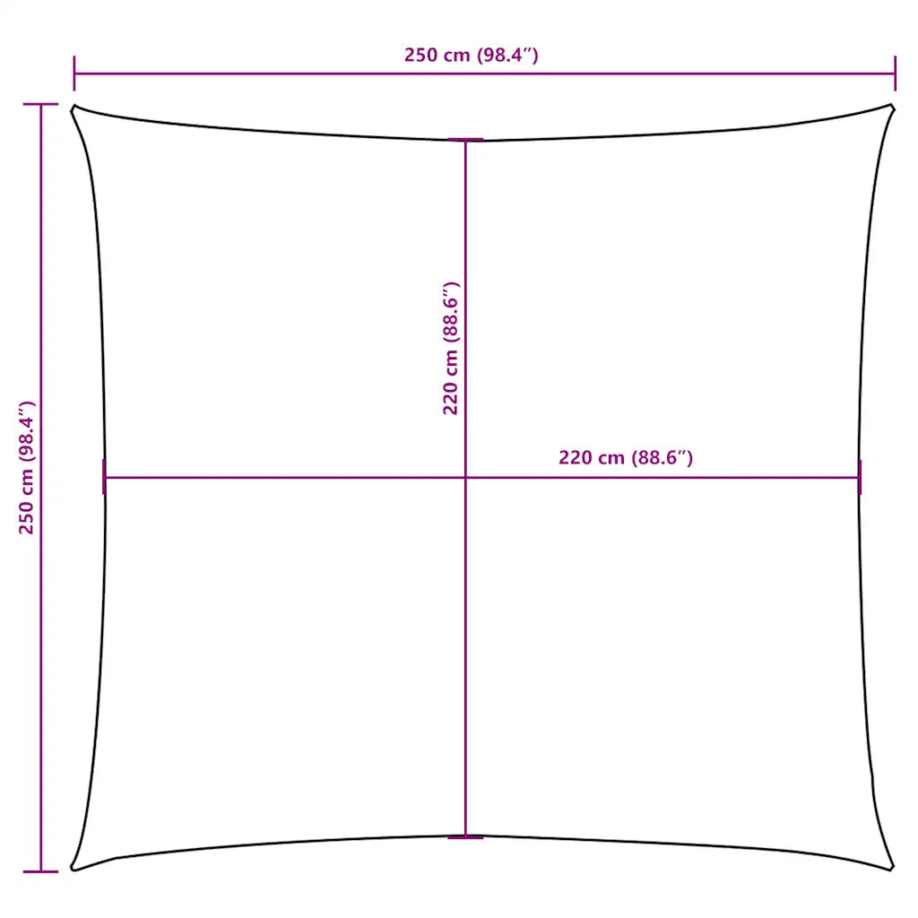 Para-sol estilo vela tecido oxford quadrado 2,5x2,5 m
