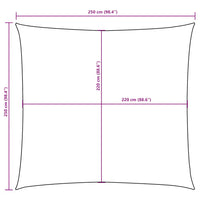 Para-sol estilo vela tecido oxford quadrado 2,5x2,5 m