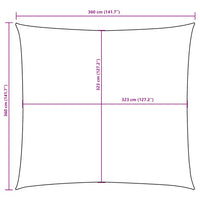 Para-sol vela tecido oxford quadrangular 3,6x3,6 m