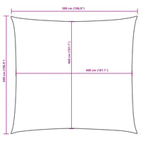 Para-sol estilo vela tecido oxford quadrado 5x5 m
