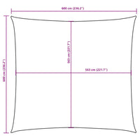 Para-sol estilo vela tecido oxford quadrado 6x6 m