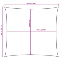 Para-sol estilo vela tecido oxford quadrado 7x7 m