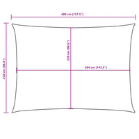 Para-sol estilo vela tecido oxford retangular 2,5x4 m